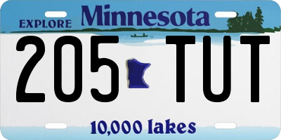 MN license plate 205TUT