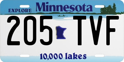 MN license plate 205TVF