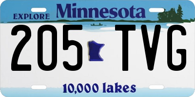 MN license plate 205TVG