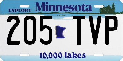 MN license plate 205TVP