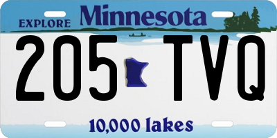 MN license plate 205TVQ