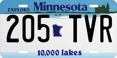 MN license plate 205TVR