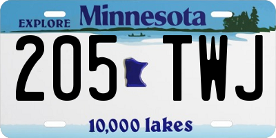 MN license plate 205TWJ