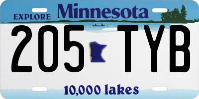 MN license plate 205TYB