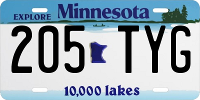 MN license plate 205TYG