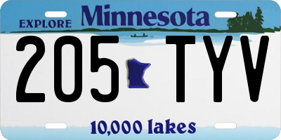 MN license plate 205TYV