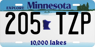 MN license plate 205TZP