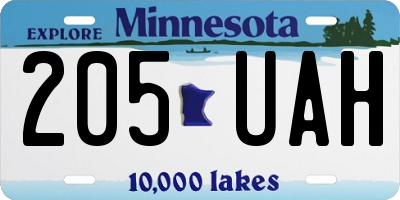 MN license plate 205UAH