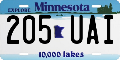 MN license plate 205UAI