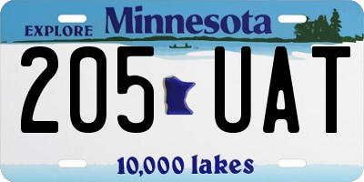 MN license plate 205UAT