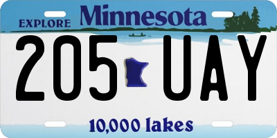 MN license plate 205UAY