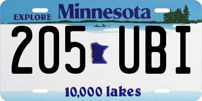MN license plate 205UBI