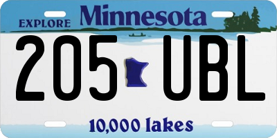 MN license plate 205UBL