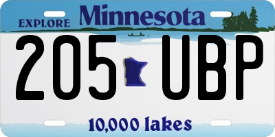 MN license plate 205UBP