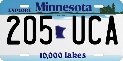 MN license plate 205UCA