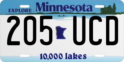 MN license plate 205UCD