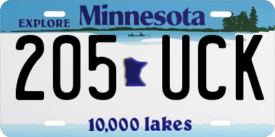 MN license plate 205UCK