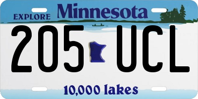 MN license plate 205UCL