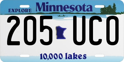 MN license plate 205UCO