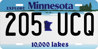 MN license plate 205UCQ