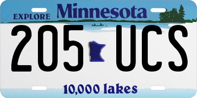 MN license plate 205UCS