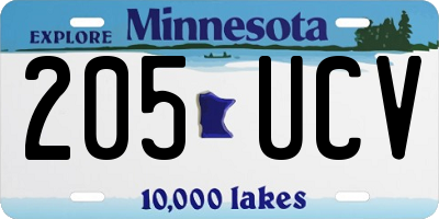 MN license plate 205UCV