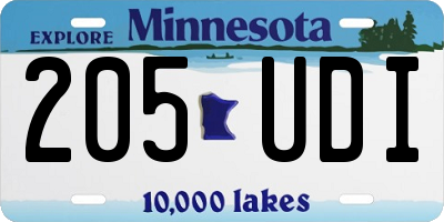 MN license plate 205UDI