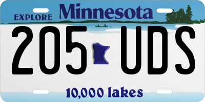 MN license plate 205UDS