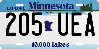 MN license plate 205UEA