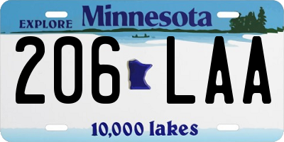 MN license plate 206LAA