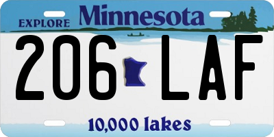 MN license plate 206LAF