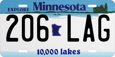 MN license plate 206LAG