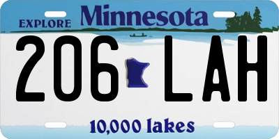 MN license plate 206LAH