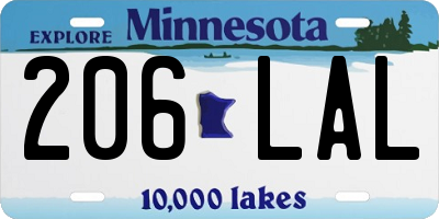 MN license plate 206LAL