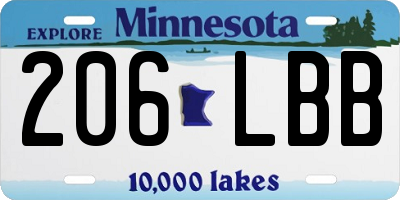 MN license plate 206LBB