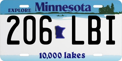 MN license plate 206LBI