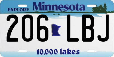 MN license plate 206LBJ