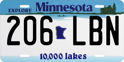 MN license plate 206LBN