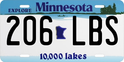 MN license plate 206LBS