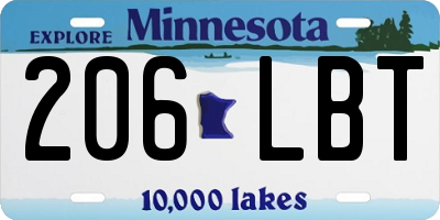 MN license plate 206LBT