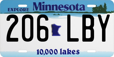 MN license plate 206LBY