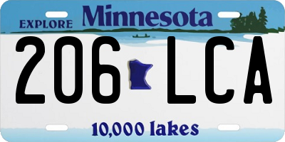 MN license plate 206LCA