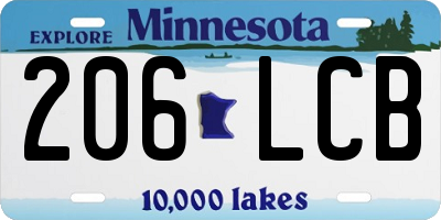 MN license plate 206LCB