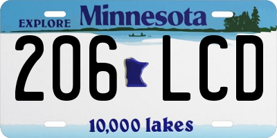 MN license plate 206LCD