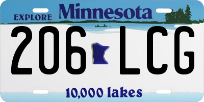 MN license plate 206LCG