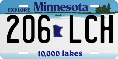 MN license plate 206LCH