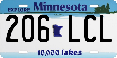 MN license plate 206LCL