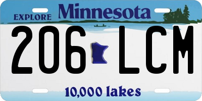 MN license plate 206LCM