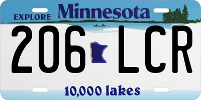 MN license plate 206LCR