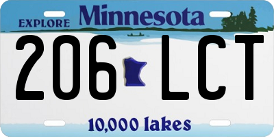 MN license plate 206LCT
